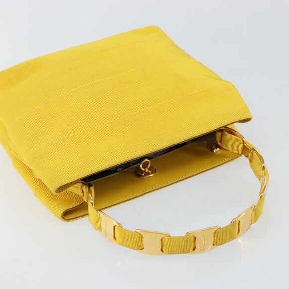 Salvatore Ferragamo Vala Handbag Nylon Yellow Nylon Handbag (Pre-Owned) - Picture 15 of 16